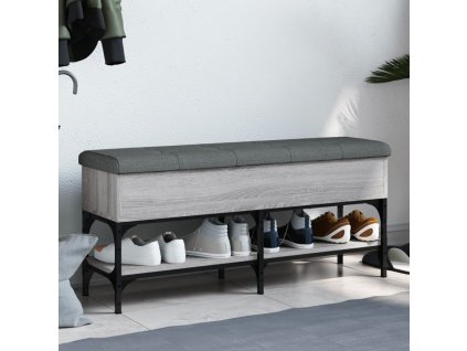 Lavice s botníkem šedá sonoma 102 x 32 x 45 cm kompozitní dřevo 835180