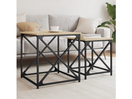 Hnízdové konferenční stolky 2 ks dub sonoma kompozitní dřevo 838944