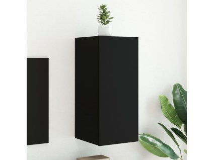 Nástěnná TV skříňka s LED osvětlením černá 30,5 x 35 x 70 cm 837234