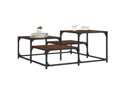 Konferenční stolek hnědý dub 87,5x87,5x40 cm kompozitní dřevo 837746