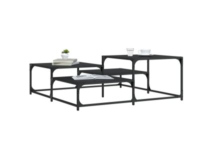 Konferenční stolek černý 107 x 107 x 40 cm kompozitní dřevo 837752