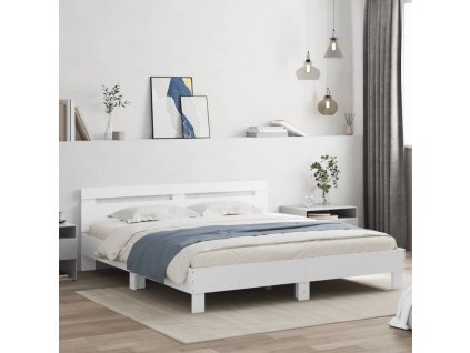 Rám postele s čelem bílý 180 x 200 cm kompozitní dřevo 3207399