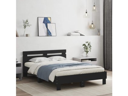 Rám postele s čelem černý 120 x 190 cm kompozitní dřevo 3207449