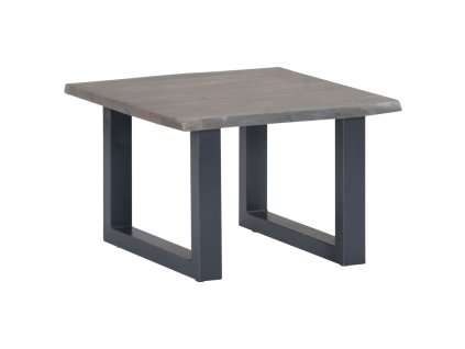 Konferenční stolek s živou hranou šedý 60x60x40 cm dřevo akácie 247827