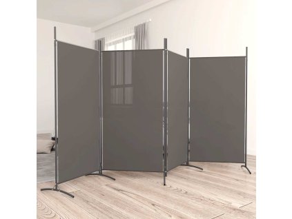 4dílný paraván antracitový 346x180 cm textil 350264