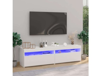 TV skříňky s LED osvětlením 2 ks bílé vysoký lesk 75x35x40 cm 804404