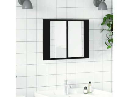 LED koupelnová skříňka se zrcadlem černá 60 x 12 x 45 cm akryl 804957