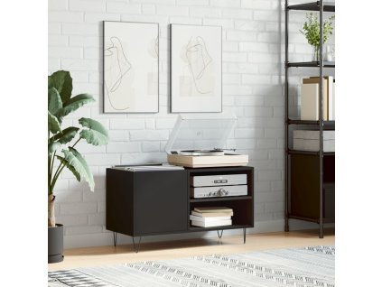 Skříňka na LP desky černá 85 x 38 x 48 cm kompozitní dřevo 831701