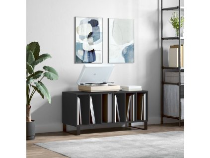 Skříňka na LP desky černá 100 x 38 x 48 cm kompozitní dřevo 831757