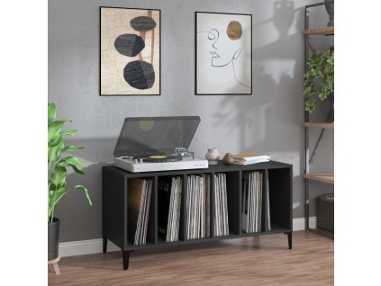 Skříňka na LP desky černá 100 x 38 x 48 cm kompozitní dřevo 831982