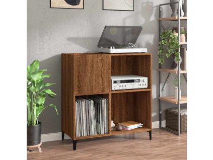 Skříňka na LP desky hnědý dub 84,5x38x89 cm kompozitní dřevo 832004