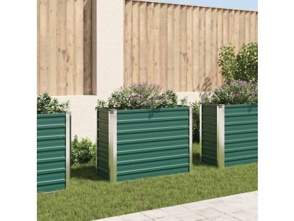 Vyvýšený záhon pozinkovaná ocel 100 x 40 x 77 cm zelený 44853