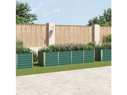 Vyvýšený záhon pozinkovaná ocel 320 x 80 x 77 cm zelený 44845