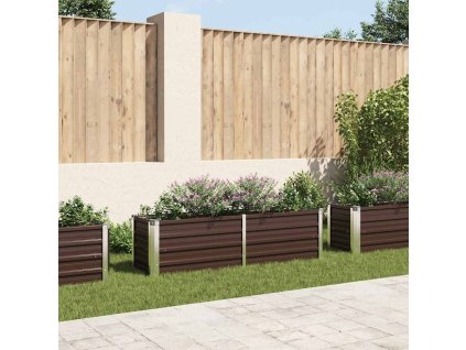 Zahradní vyvýšený záhon hnědý 160 x 40 x 45 cm pozinkovaná ocel 45718