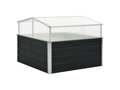 Skleník antracitový 100 x 100 x 77 cm pozinkovaná ocel 45724