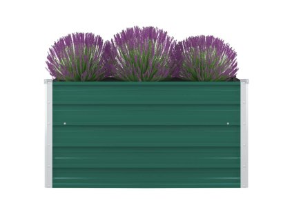 Vyvýšený zahradní záhon 100x100x45 cm pozinkovaná ocel zelený 47025