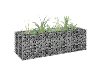 Gabionový vyvýšený záhon pozinkovaná ocel 90 x 30 x 30 cm 145629