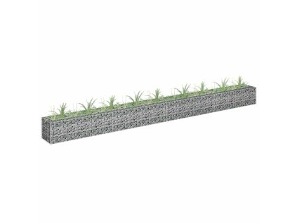 Gabionový vyvýšený záhon pozinkovaná ocel 360 x 30 x 30 cm 145641