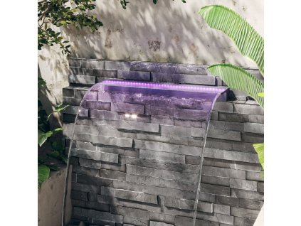Přelivový vodopád s RGB LED osvětlením akryl 108 cm 151405