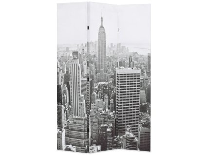 Skládací paraván 120 x 170 cm New York by Day černobílý 245857