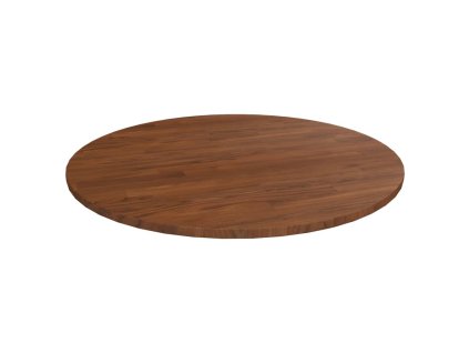 Kulatá stolní deska tmavě hnědá Ø90x1,5 cm ošetřený masivní dub 342971