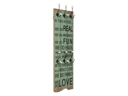 Nástěnný věšák na kabáty HAPPY LOVE s 6 háčky 120 x 40 cm 245855
