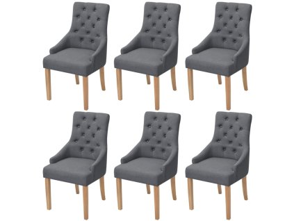 Jídelní židle 6 ks tmavě šedé textil 274424