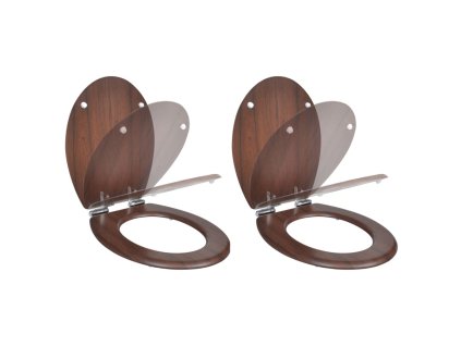 WC sedátka s funkcí pomalého sklápění 2 ks hnědá MDF 275906