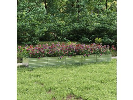 Zahradní vyvýšený záhon 400x80x45 cm pozinkovaná ocel stříbrný 316899