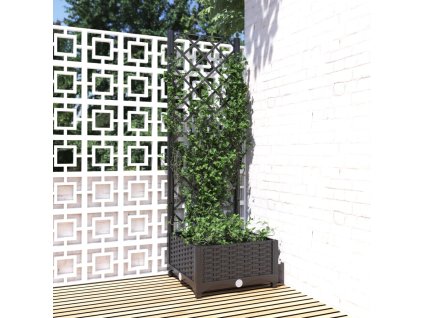 Zahradní květináč s mřížkou černý 40x40x121,5 cm PP 318268