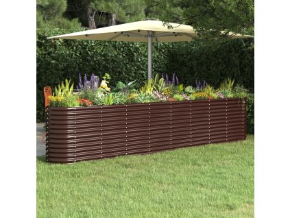 Vyvýšený záhon pozinkovaná ocel 332x40x68 cm hnědý 318910