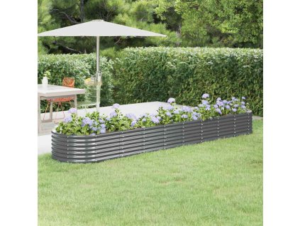 Vyvýšený záhon pozinkovaná ocel 368x80x36 cm antracitový 318931