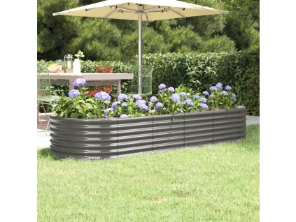 Vyvýšený záhon pozinkovaná ocel 224x80x36 cm šedý 318919