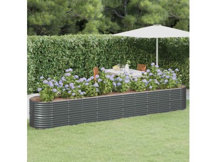 Vyvýšený záhon pozinkovaná ocel 440x80x68 cm antracitový 318971
