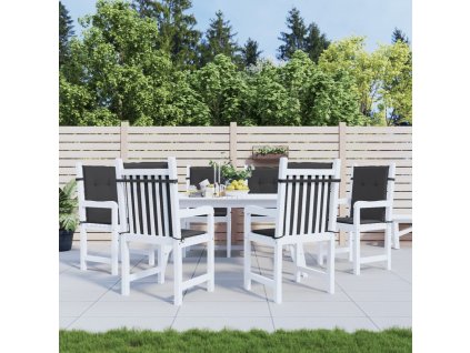 Podušky na židli nízké opěradlo 6 ks černé 100x50x3 cm oxford 314138