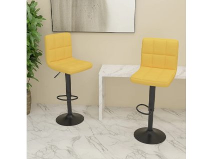 Barové židle 2 ks hořčicově žluté textil 334289