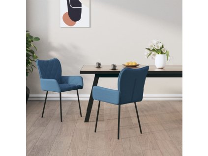 Otočné jídelní židle 2 ks modré textil 344843