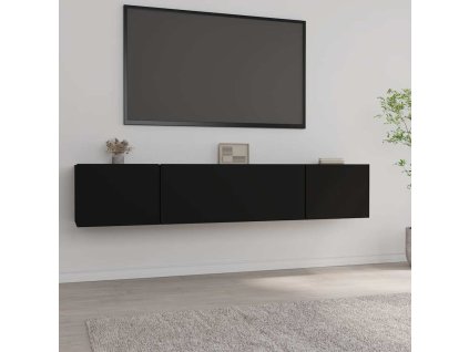TV skříňky 2 ks černé 80 x 30 x 30 cm kompozitní dřevo 804536