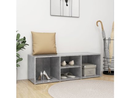 Botníková lavice betonově šedá 105x35x35cm kompozitní dřevo 804467