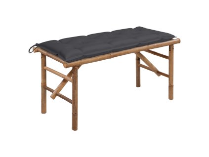Skládací zahradní lavice s poduškou 118 cm bambus 3063864