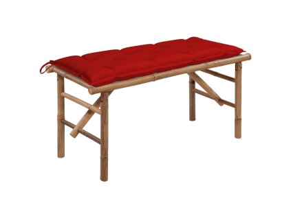 Skládací zahradní lavice s poduškou 118 cm bambus 3063870