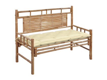 Zahradní lavice s poduškou 120 cm bambus 3063893