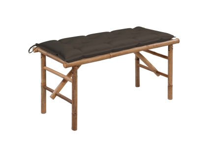 Skládací zahradní lavice s poduškou 118 cm bambus 3063872