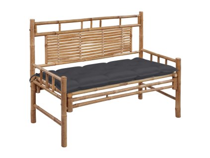 Zahradní lavice s poduškou 120 cm bambus 3063891