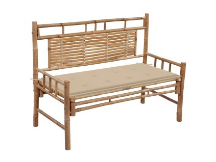 Zahradní lavice s poduškou 120 cm bambus 3063879