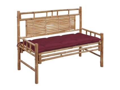 Zahradní lavice s poduškou 120 cm bambus 3063900