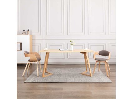 Jídelní židle 2 ks ohýbané dřevo a taupe textil 287390