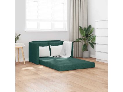 Podlahová rozkládací pohovka 2 v 1 zelená 112x174x55 cm textil 353968