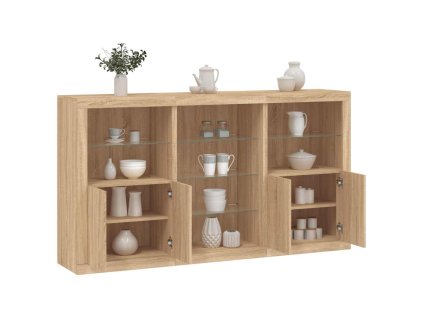 Příborník s LED osvětlením dub sonoma 181,5 x 37 x 100 cm 3209179