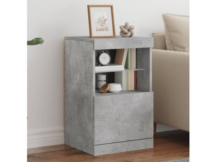 Příborník s LED osvětlením betonově šedý 41 x 37 x 67 cm 836682